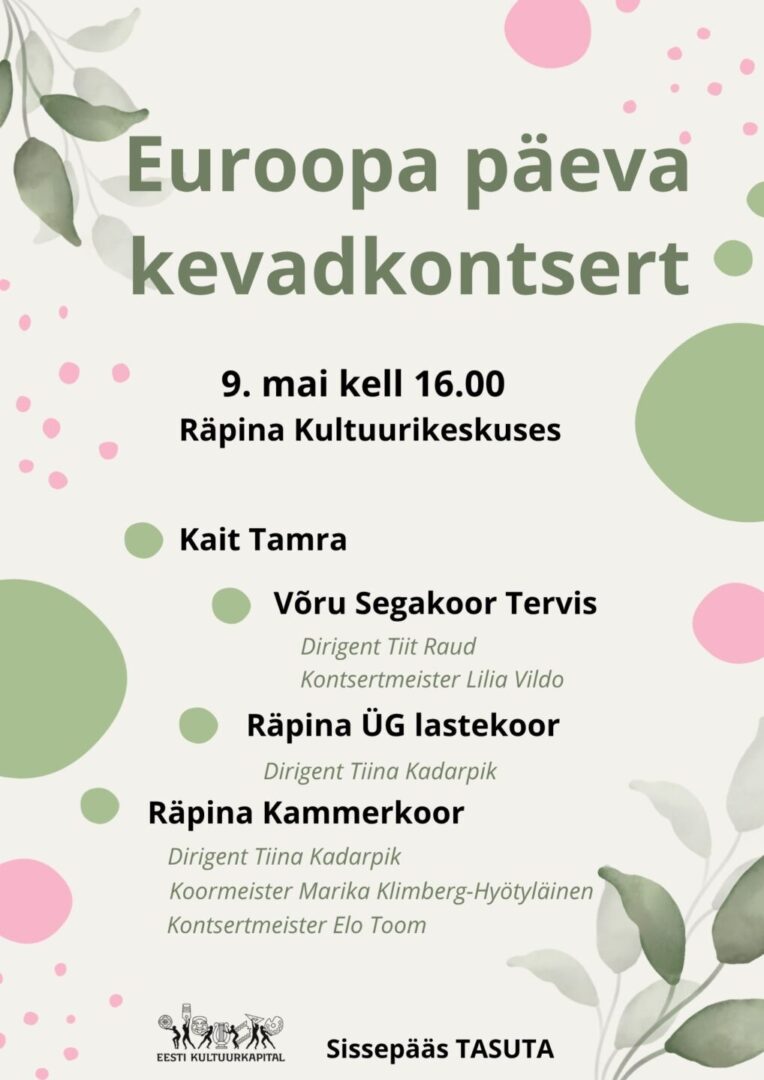 Euroopa päeva kevadkontsert @ Räpina kultuurikeskus | Räpina | Põlva maakond | Eesti