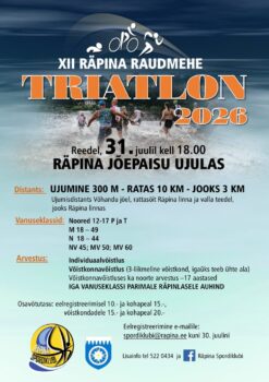 XII Räpina Raudmehe triatlon @ Räpina Jõepaisu ujula