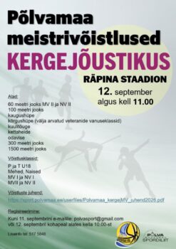Põlvamaa meistrivõistlused kergejõustikus @ Räpina staadion